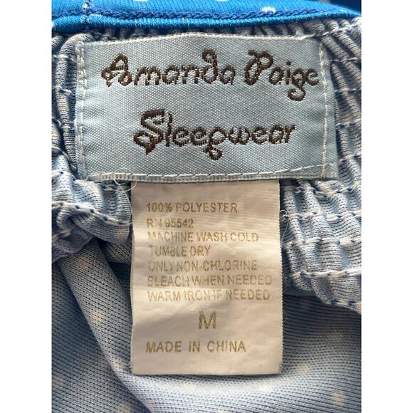 Amanda Paige M Blue Polkadot/Floral Print Pullover Comfy Sleepwear/Casual - Picture 3 of 7